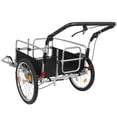 thumbnail image 3 of 3-in-1 Heavy Duty Bike Cargo Trailer Convertible Stroller & Pull Cart Steel Frame 110lbs Capacity with Suspension 20" Wheels Black & Gray, 3 of 10