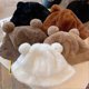 thumbnail image 1 of Fashion Autumn Winter Bucket Hat Bear Ear Ball Plush Fisherman Hat Soft Warm Thick Basin Hat Protection Bucket Hats-black, 1 of 3