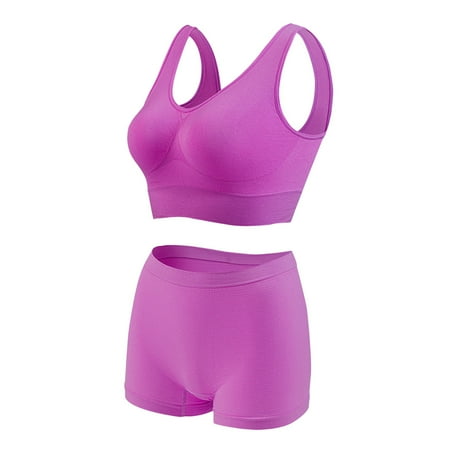 Clearance!Uooqdmx Lingerie for Women Plus Size Lingerie Sports Bra Fitness Running Yoga Vest without Rims Large Size Breathable Sports Bra Set Women s Lingerie  Sleep & Lounge Purple XL