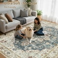 thumbnail image 3 of Uermei 9'x12' Large Area Rug for Living Room: Non-Slip Washable Stain Resistant Foldable Carpet for Bedroom Dining Room Office Home Decor - Blue Golden, 3 of 13