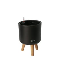Algreen Products Modena 8.5" Self watering Planter with Stand, Matte Mocha(4.25"leg height)