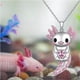 thumbnail image 3 of Collar y Dije de Animales AxolotlNeck09 1Pza Ajolote/Corazón Plata/Rosa Metal Cadena y Dije., 3 of 5