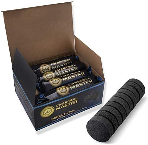 Quick Light Charcoal Tablets for Incense – 33mm Capsules – Charcoal Disk Lights – Instant Fire Coal Tablets – Set of 100 Charcoal Disks per Box$$Home Decor, Kitchen, & Other