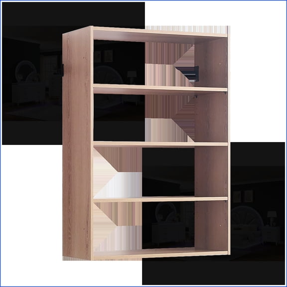 Closet System, Devi Modern Oak Wall-Mounted Modular Closet | Oak | Wood