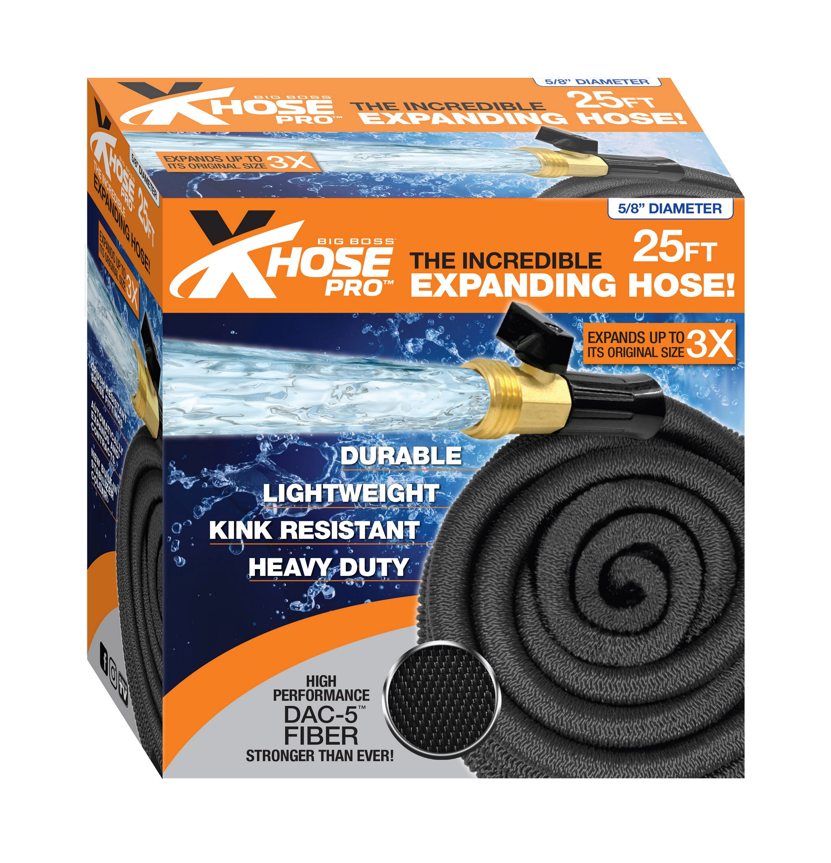 Xhose Pro Garden Hose, 25 Foot Expandable Garden Hoses, Tough ...