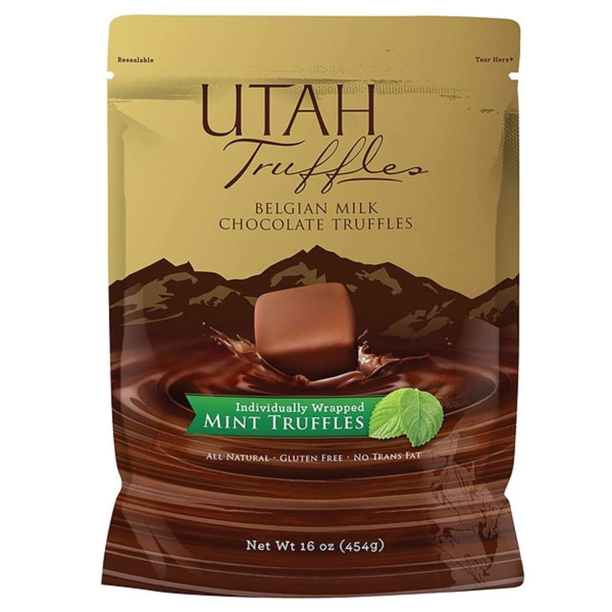Utah Truffles Belgian Milk Chocolate Mint Truffles, 16 Ounce