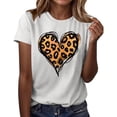 thumbnail image 4 of Summer Homenesgenics Womens Tops under $5 Womens Short Sleeve Heart Printed T Shirt Casual Basic Blouse Gray M, 4 of 5