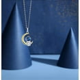 thumbnail image 6 of Moon Astronaut Pendant Necklace for Women Silver Plated Unisex Adjustable Link Chain Cute Charm Couple Friends Necklaces Unique Birthday Valentine Jewelry Souvenir Gift, 6 of 6