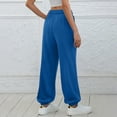 thumbnail image 7 of felwors Wide Leg Sweatpants for Women Fleece High Waist Joggers with Pockets Lightweight Comfy Drawstring Sweat Pants (Blue, XL), 7 of 7