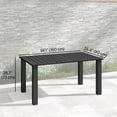 thumbnail image 2 of 59" Outdoor Patio Dining Table, Black Metal Slatted Tabletop with Umbrella Hole, Seats Six, Robust Powder-Coated Steel Garden Table for Backyard, Balcony, and Poolside Use, 2 of 7