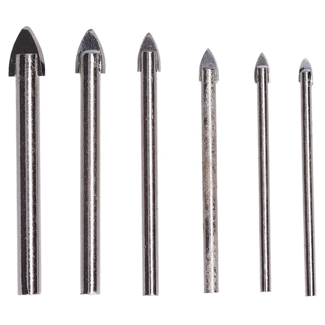 Brocas para abridor de azulejos, 6 piezas Broca para vidrio Broca para vidrio Abridor de orificios para vidrio Altamente versátil Jadeshay A