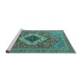 thumbnail image 2 of Ahgly Company Machine Washable Indoor Round Persian Turquoise Blue Traditional Area Rugs, 6' Round, 2 of 4