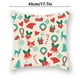 thumbnail image 4 of Advancent Funda de almohada de 2 piezas con estampado de elementos navideños, decoración de funda de almohada de poliéster lavable para sofá, funda de Kits de decoración para fiestas B-06719 Advancent HA007819-19, 4 of 6