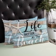 thumbnail image 4 of Turquoise Beach Throw Pillow Cover 12 x 20 Inch Decorative Pillow Cover Coastal Starfish Retro Wooden Plank Lumbar Pillowcase Seasonal Rectangle Cushion Case for Couch Sofa Bed Living Room, 4 of 7