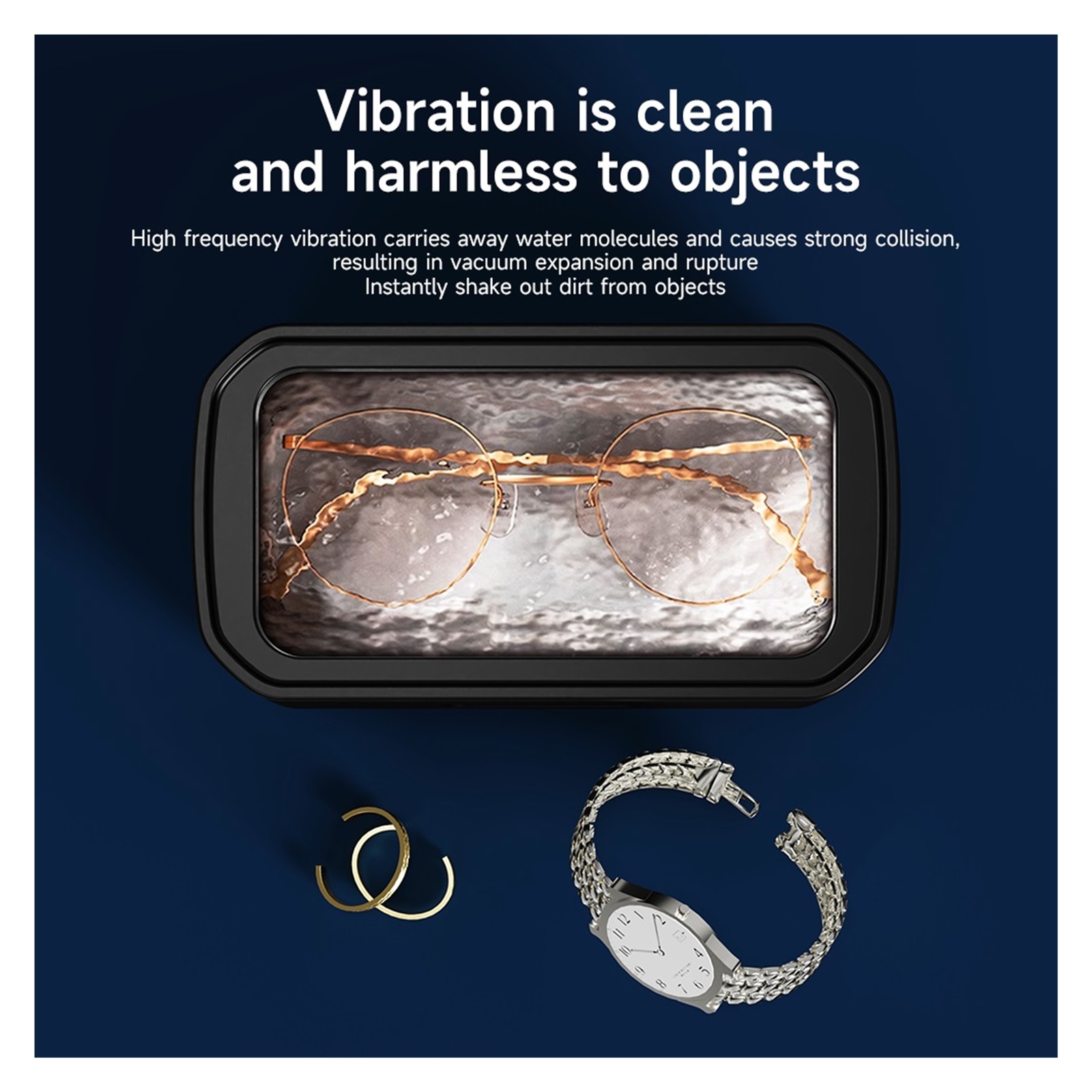 Ultrasonic Cleaner Machine Eyeglass High-Frequency Vibration Cleaning for Glasses Jewelry Denture
