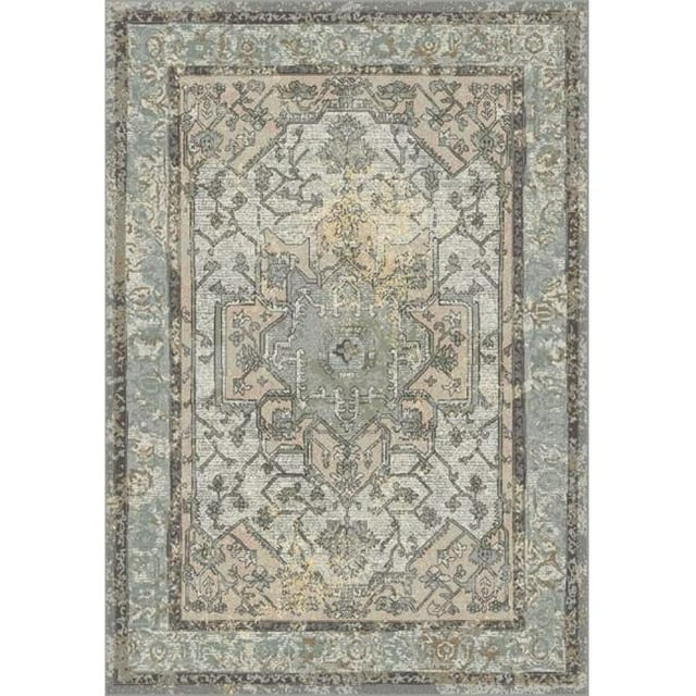 Dynamic Rugs HO289884655280 Tapis Rectangulaire Traditionnel 2 Pi. 2 Po. x 7 Pi. 7 Po. Horizon 988465 - 5280 Bleu Gris & Multi Couleur