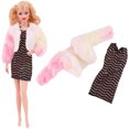 thumbnail image 1 of Accesorios de ropa para muñecas, conjunto de abrigo y falda de felpa L360, 1 of 5