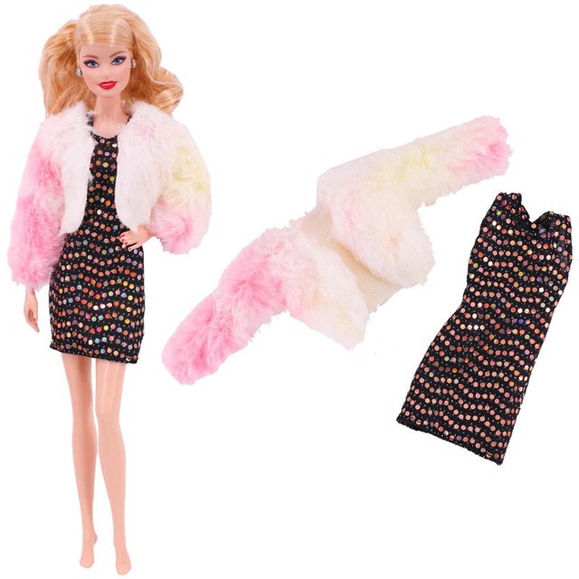 Accesorios de ropa para muñecas, conjunto de abrigo y falda de felpa L360