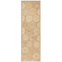 SAFAVIEH Natural Fiber Barrett Geometric Runner Rug, Natural/Grey, 2'6" x 6'