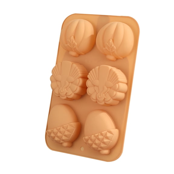 ACDANC 2026 New Silicone Pumpkin Molds 6 Cavity 3D Pumpkin Cake Molds Muffin Cupcake Pan for Halloween Thanksgiving Fall Baking