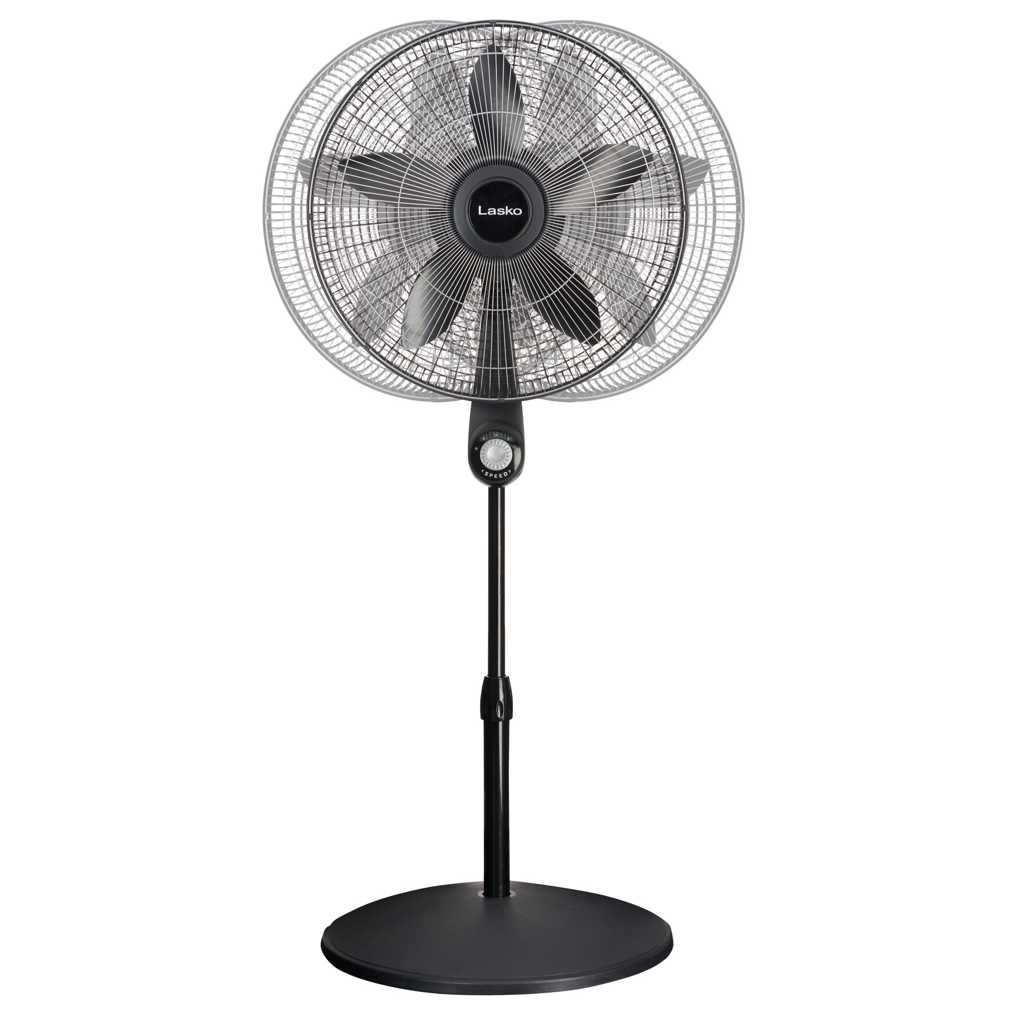 Lasko 18" 5-Speed High Performance Pedestal Fan with Remote, 54" H, Black, S18602, New - image 5 of 7