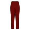thumbnail image 3 of Ofreoo Womens Drawstring Elastic Waist Casual Pants Solid Color Trousers with Pockets For Home And Outdoor, 3 of 8