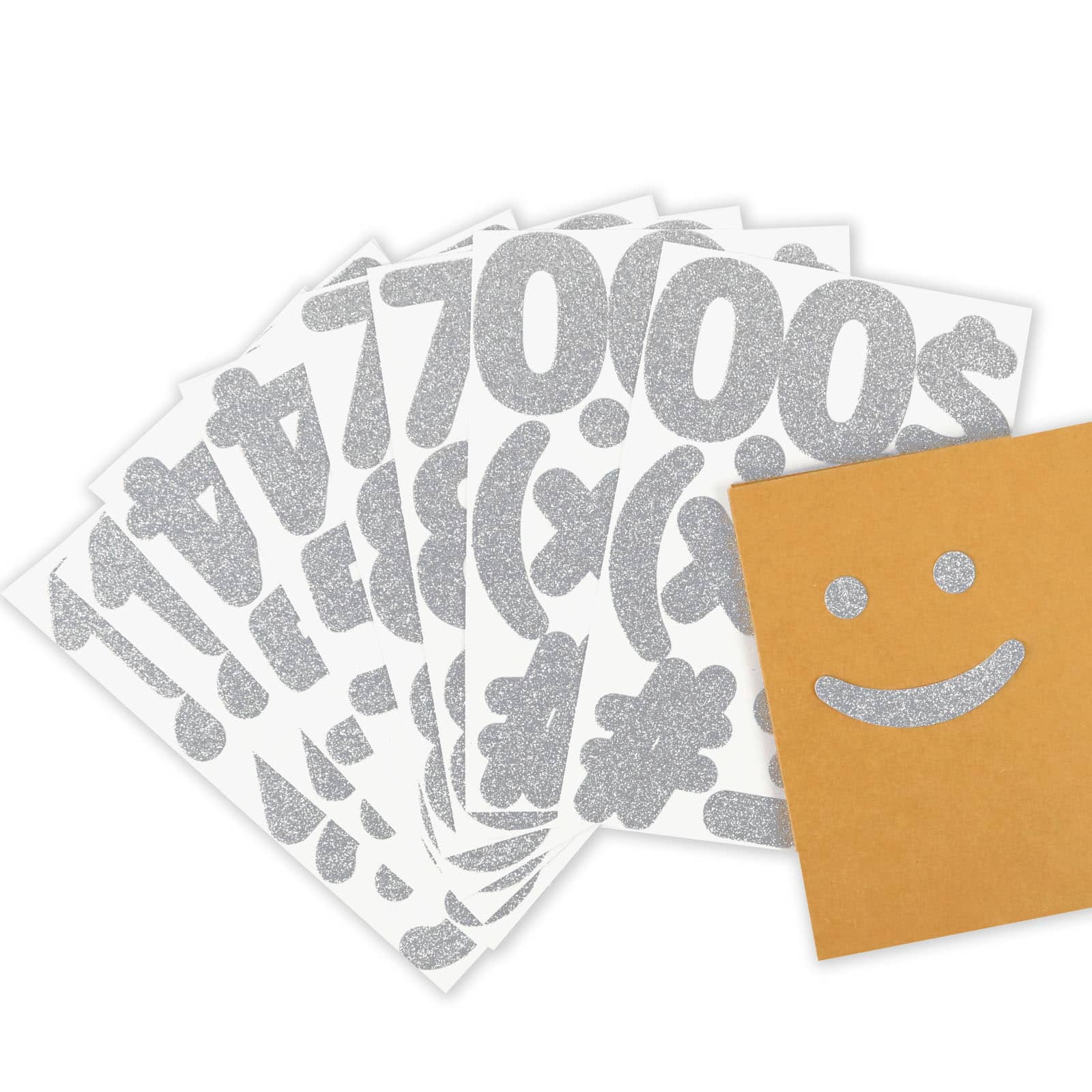 Recollections Silver Glitter Rounded Number Stickers, 12 Pack