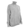 thumbnail image 4 of YOTMKGDO Sweaters for Women, Solid Casual Long Knitted Sleeve Off The Sweater Womens Shoulder Pullover Sweater Grey 3XL, 4 of 5