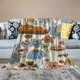 thumbnail image 2 of Nawypu Cute Mushroom Blanket Retro Floral Soft Warm Throw Blankets Lightweight Cozy 70s Shrooms Funky Groovy Aesthetics Boho Flowers for Women for Living Room Bed Couch Decor, 2 of 6