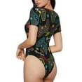 thumbnail image 3 of Gaeub Play Game3 Women'S Short Sleeve One Piece Swimsuit Sexy High-Waisted Bodysuit For Swimming, Beach, Sports - X-Large, 3 of 9
