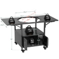 thumbnail image 2 of BBQ Grill Outdoor Grill Table for Big Green Egg Style BBQ, Metal Grill Cart with 2 Folding Panels, Compatible with up to Large Green Egg, Kamado Joe Jr,BBQ Utensils, 2 of 11