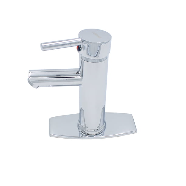 Monomando Mezclador Baño Lavabo Ovalin Rubinett Cromado de Acero Inoxidable 18 cm Nariz Plana