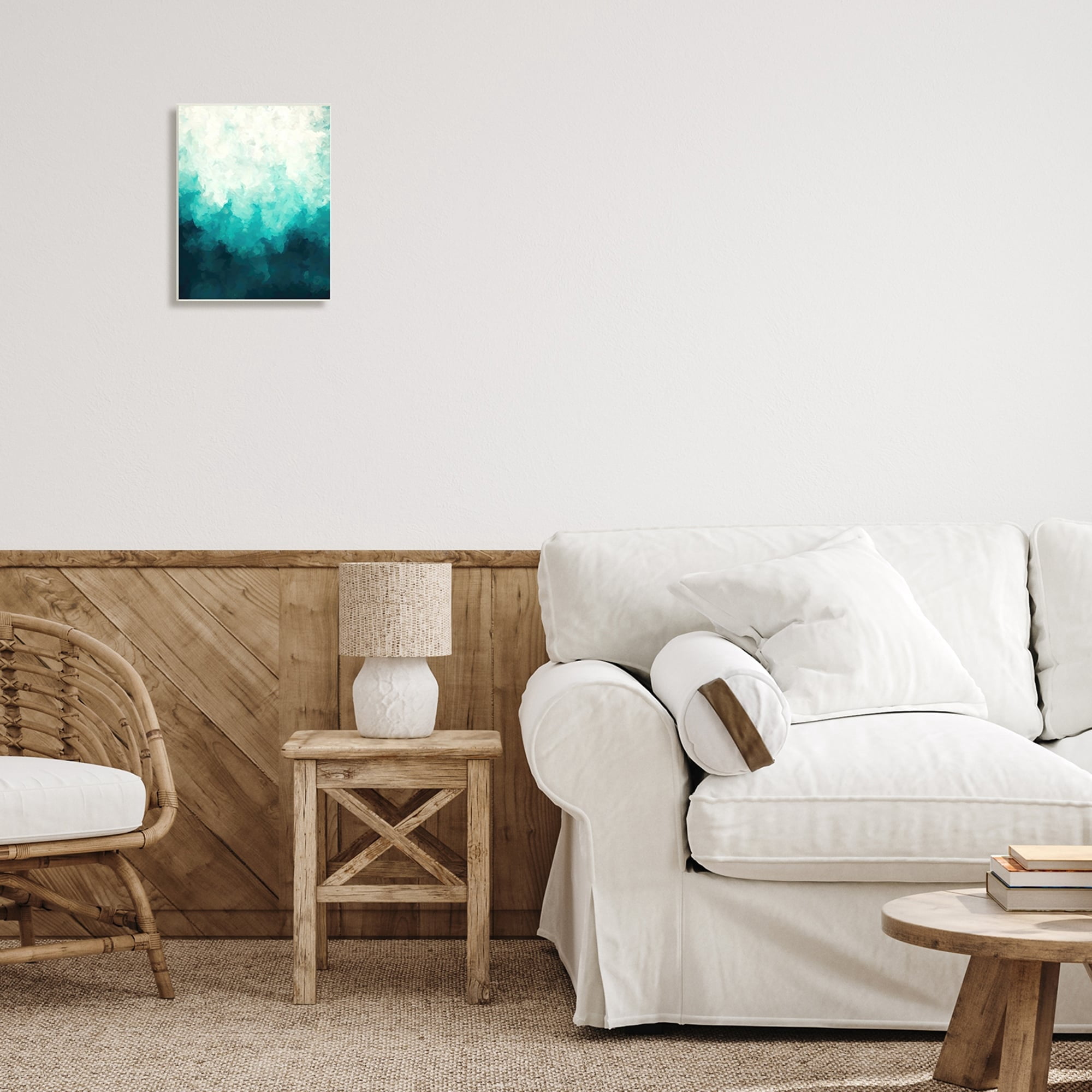 Stupell Industries Blue & Green Abstract Underwater Sea Waves Bubbles Wood Wall Art, 13 x 19, Design by Alpenglow Workshop