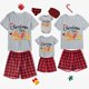 thumbnail image 1 of Pijamas familiares navideños a juego, conjuntos de Pijamas cortos grises para mascotas, Navidad en julio, 1 of 4