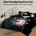 thumbnail image 5 of Sleepwish Kids Bedding Set 4 Pieces Super Soft Black Unicorn Queen Comforter Set for Girls, 5 of 7