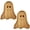 Ghost 2pcs, variant on Ghost Shaped Wooden Serving Tray, Solid Wood Candy Dish with Raised Edge, Halloween Party Decor