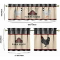thumbnail image 2 of Rooster Kitchen Curtains Valances and Tiers Set for Windows,Chicken Vintage Bathroom Window Curtain Valance 3 Piece Sets,Kitchen Decor for Living Room,54"x 24", 2 of 6