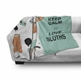 thumbnail image 3 of Animal Soft Flannel Fleece Throw Blanket, Lazy Sleepy Bear Tribe of Australian Sloths Keep Calm Words Cartoon Priint, Cozy Plush for Indoor and Outdoor Use, 50" x 60", Multicolor, by Ambesonne, 3 of 6