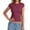 #1-Brick Red, variant on Womens Cap Sleeve Tops Summer Crew Neck Short Sleeve Shirts Slim Fit Basic Ribbed Tees Y2K Going Out Crop Tops White S