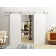 thumbnail image 3 of Modern Double Barn Door 56" x 80" inches / Mela 0755 Painted White / 13FT Silver Rail Track Set / Solid Panel Interior Doors, 3 of 5