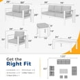 thumbnail image 2 of SUNVIVI Patio Furniture Aluminum Loveseat, All-Weather Outdoor Sofa Couch, Metal Chair with Cushions, 2 of 8