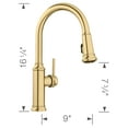 thumbnail image 2 of Empressa High Arc Pull-Down Dual-Spray Kitchen Faucet - Satin Gold, 2 of 5