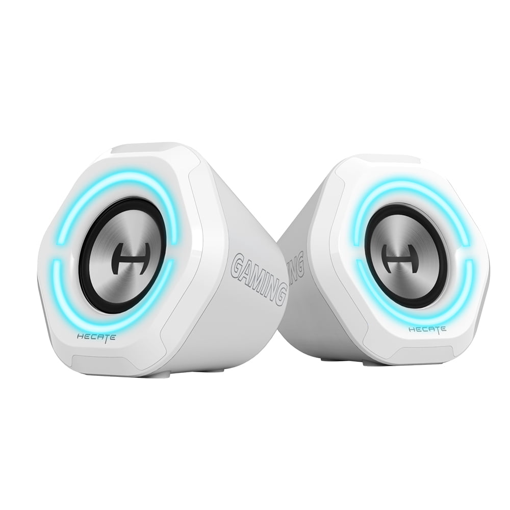 Restored Edifier G1000 USB Computer Speakers,USB-Powered Bluetooth 5.3 PC Gaming Speakers for Desktop Computer Laptop and Mobile Phone USB 3.5mm Aux Bluetooth Input RGB Lights White (Refurbished)