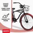 thumbnail image 3 of Huffy 26" Nel Lusso Cruiser Bike, Fits Riders 60"+, Matte Black, Adult, Men's, 3 of 12