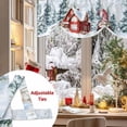 thumbnail image 5 of Christmas Tie Up Valances Curtain, Red Xmas Gnome Farmhouse Pine Tree Forest Snowflakes Adjustable Rod Pocket Short Window Treatment Tie Up Curtains Valances for Kitchen Living Room Bathroom 42x12 In, 5 of 9