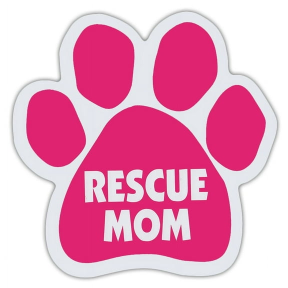 Pink Dog Paw Shaped Magnets: Rescue Mom | Dogs, Gifts, Cars, Trucks