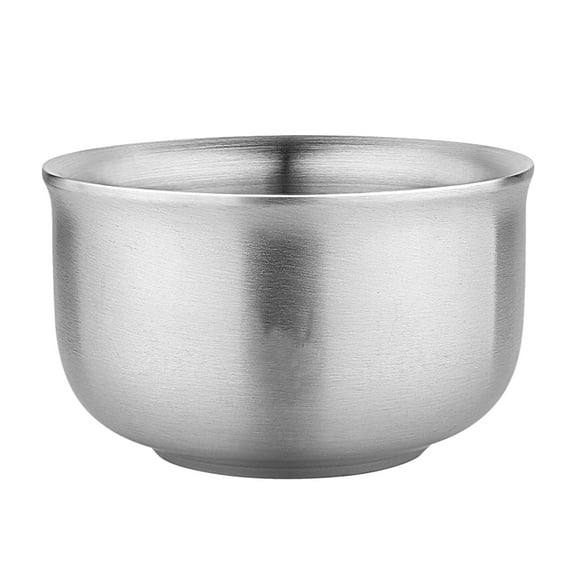 304 Stainless Steel Bowl Household Utensils Heat Insulated Double Wall Instant Noodles Metal Bowl (12.5CM)