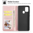 thumbnail image 3 of Premium PU Leather Flip Folio Case for Samsung Galaxy A21S, Protective Case with Kickstand Card Slot Magnetic Closure Shockproof Wallet Cover for Samsung Galaxy A21S - Rose Gold, 3 of 14
