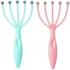 tooloflife 2Pcs Head Scalp Massager Scratcher Neck Release Relax Stress Massage Tool Blue and Pink
