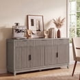 thumbnail image 5 of Poshby 55" Fluted Credenzas Sideboard Buffet Cabinet with 3 drawers, 4 Doors for Kitchen, Living Room, Gray, 5 of 9